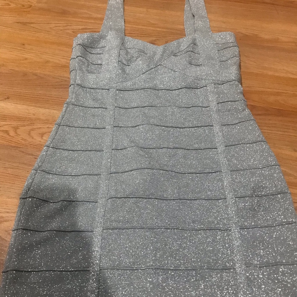 Forever 21 short dress size L silver new